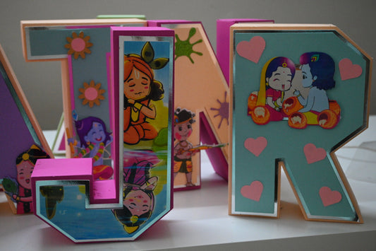 Krishna Theme 3D Name Letters