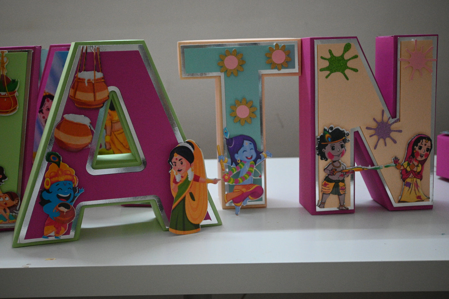 Krishna Theme 3D Name Letters