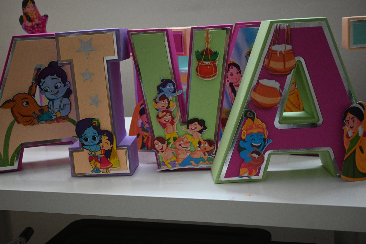 Krishna Theme 3D Name Letters