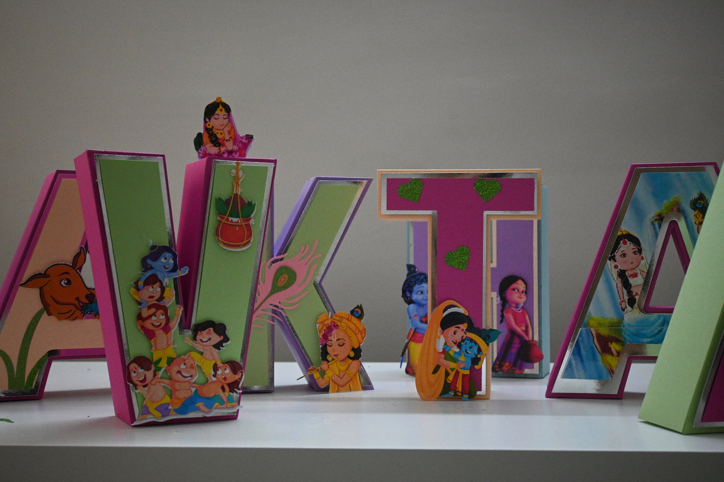 Krishna Theme 3D Name Letters