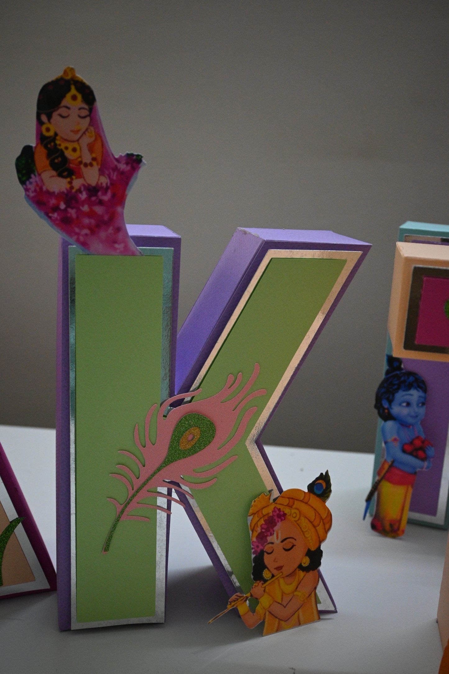Krishna Theme 3D Name Letters