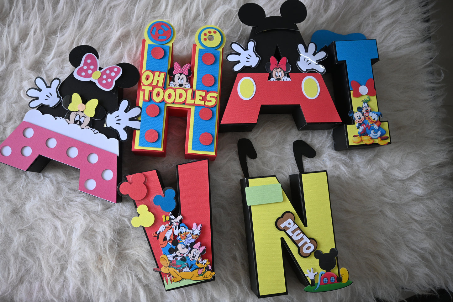 Mickey Mouse Clubhouse Theme 3D Name Letters