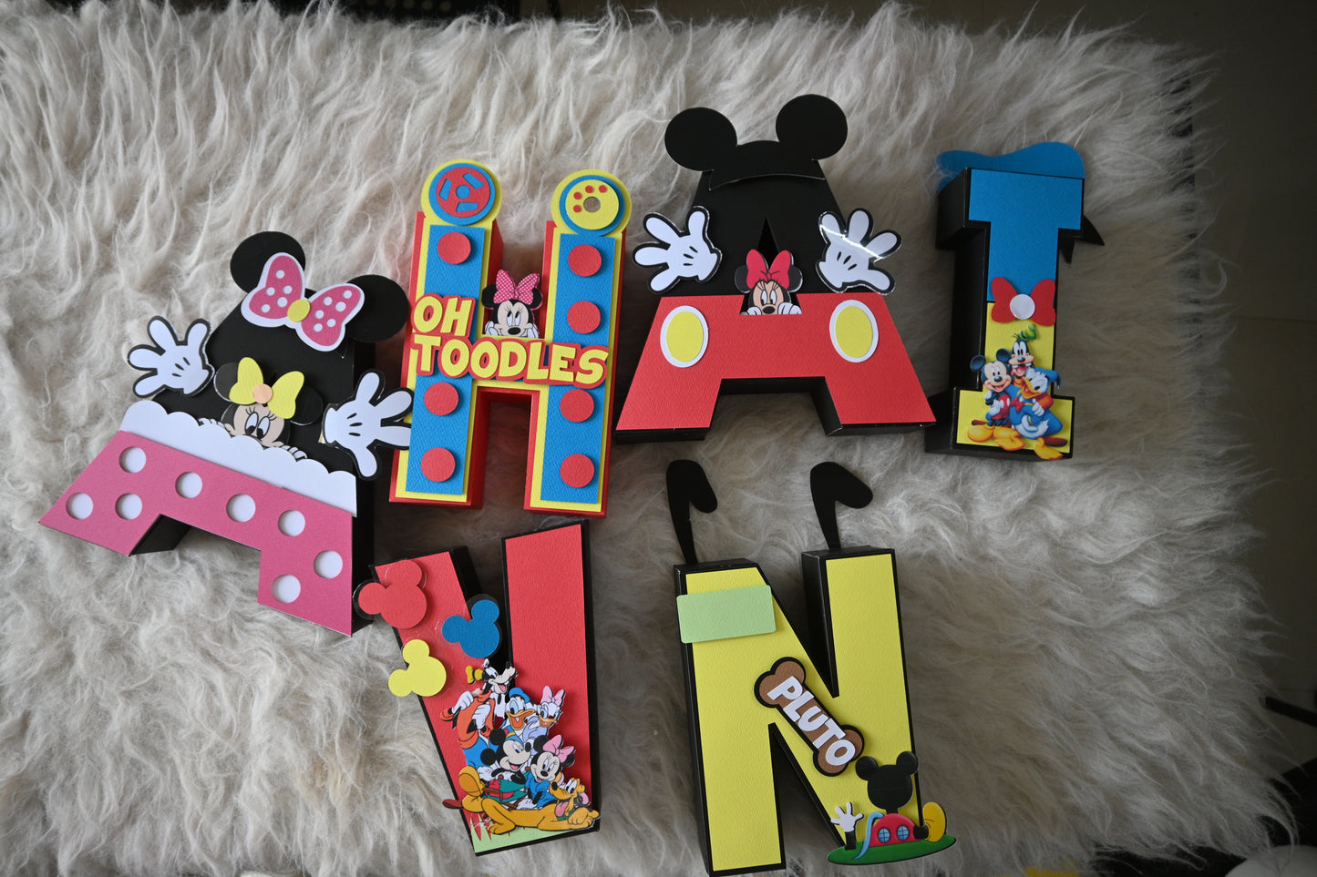 Mickey Mouse Clubhouse Theme 3D Name Letters
