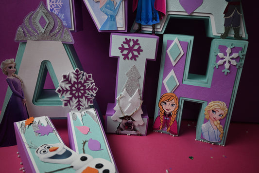 Frozen Theme 3D Name Letters