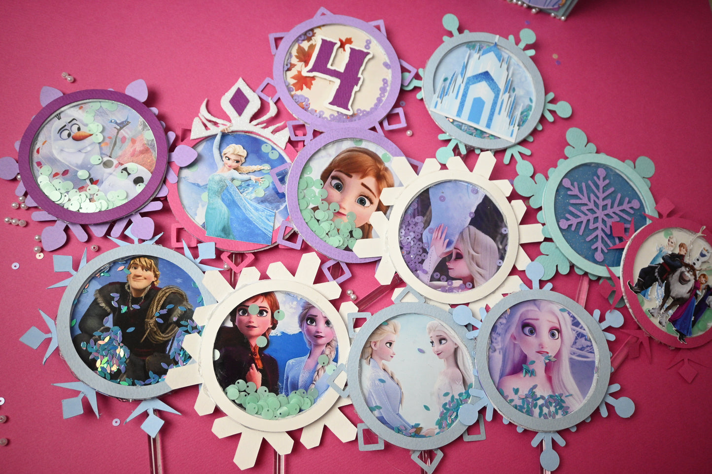 Frozen Cupcake Toppers - Handcrafted Party Decoration