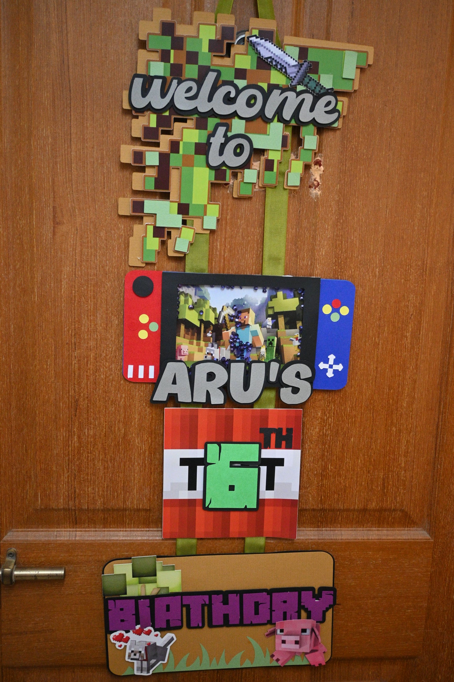 Minecraft Welcome Banner - Handcrafted Party Decoration