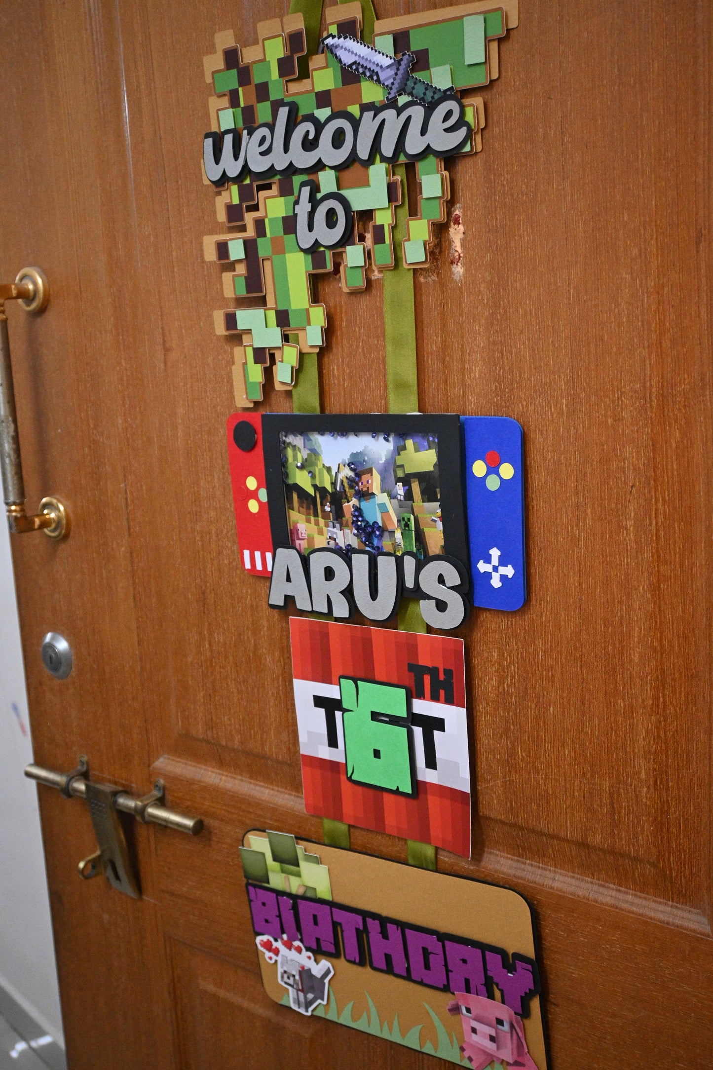 Minecraft Welcome Banner - Handcrafted Party Decoration