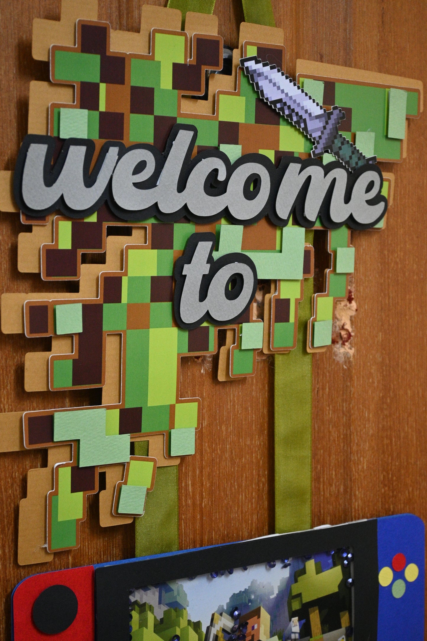Minecraft Welcome Banner - Handcrafted Party Decoration
