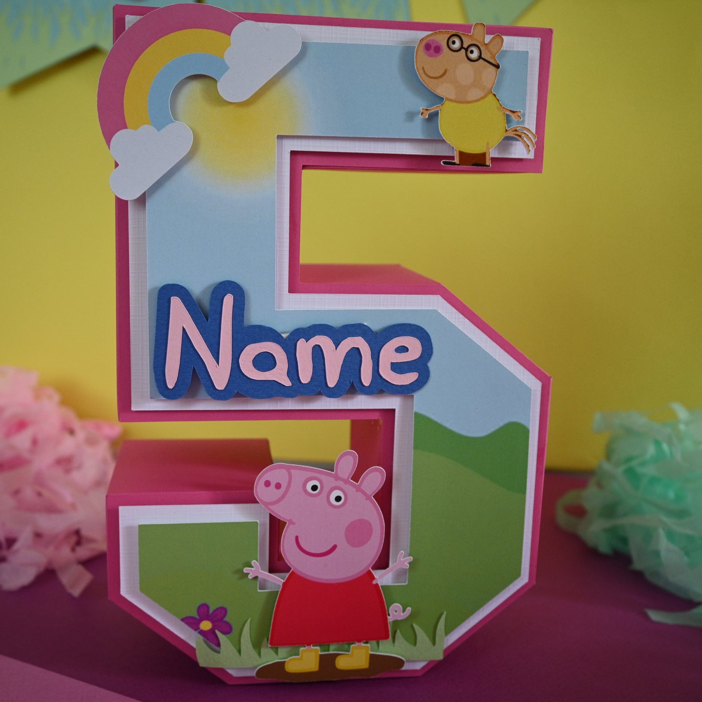 Peppa Pig Party Pack - 3D Letter, Cake Topper & Banner