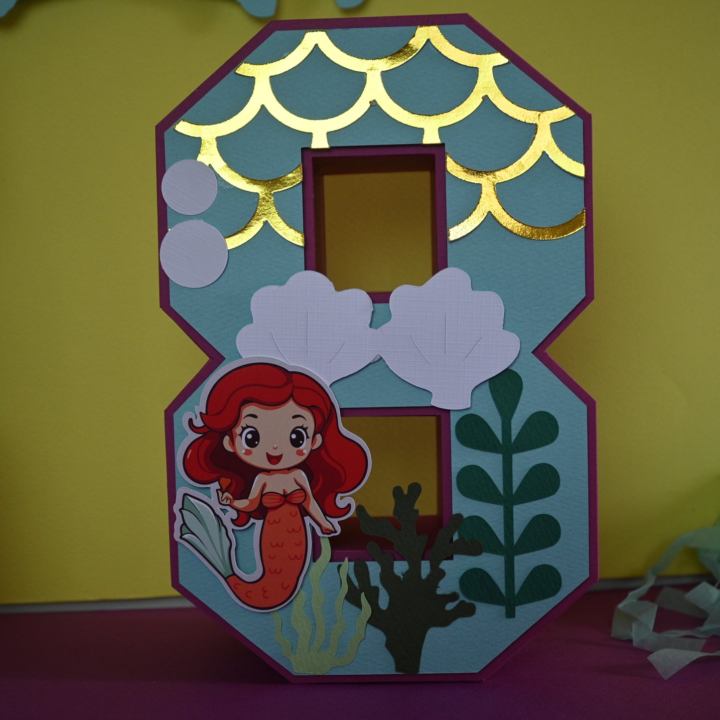 Mermaid Party Pack - 3D Letter, Cake Topper & Banner