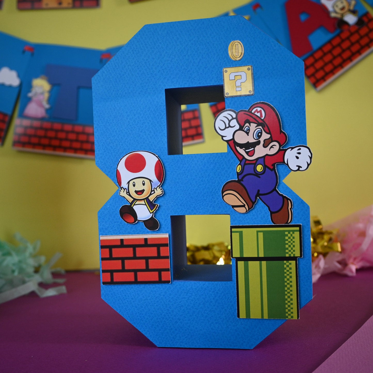 Mario Party Pack - 3D Letter, Cake Topper & Banner