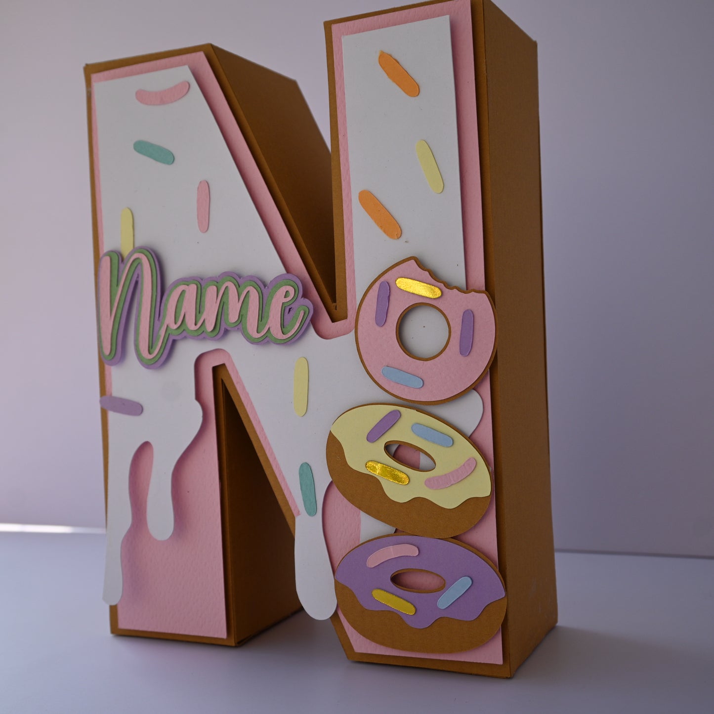 Donut 3D Letter Birthday Decoration - Customizable with Name or Age