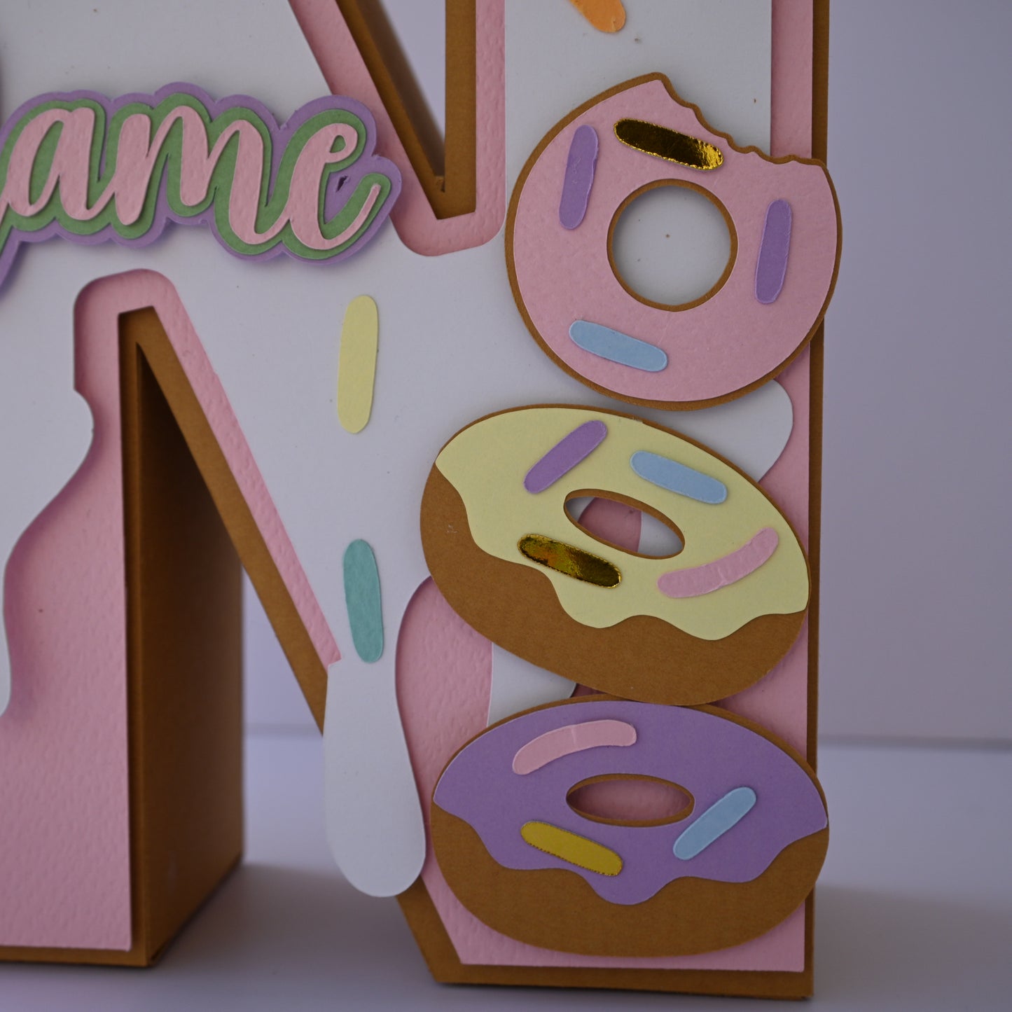 Donut 3D Letter Birthday Decoration - Customizable with Name or Age