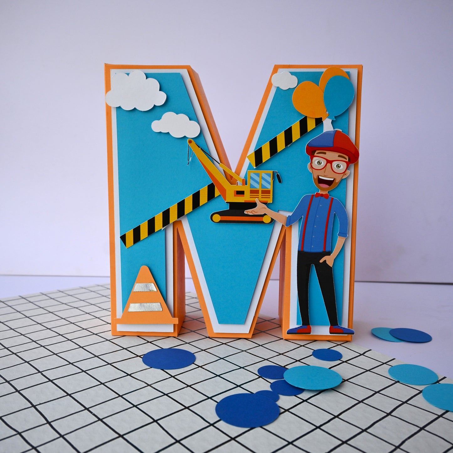 Blippi 3D Letter Birthday Decoration - Customizable with Name or Age