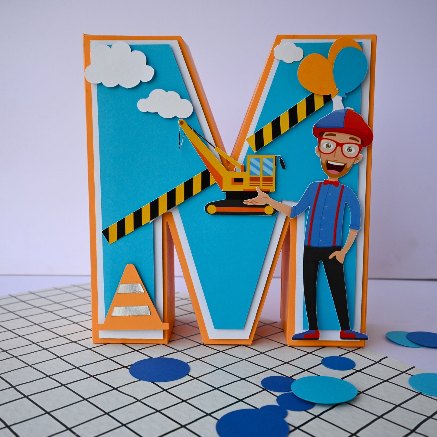 Blippi 3D Letter Birthday Decoration - Customizable with Name or Age