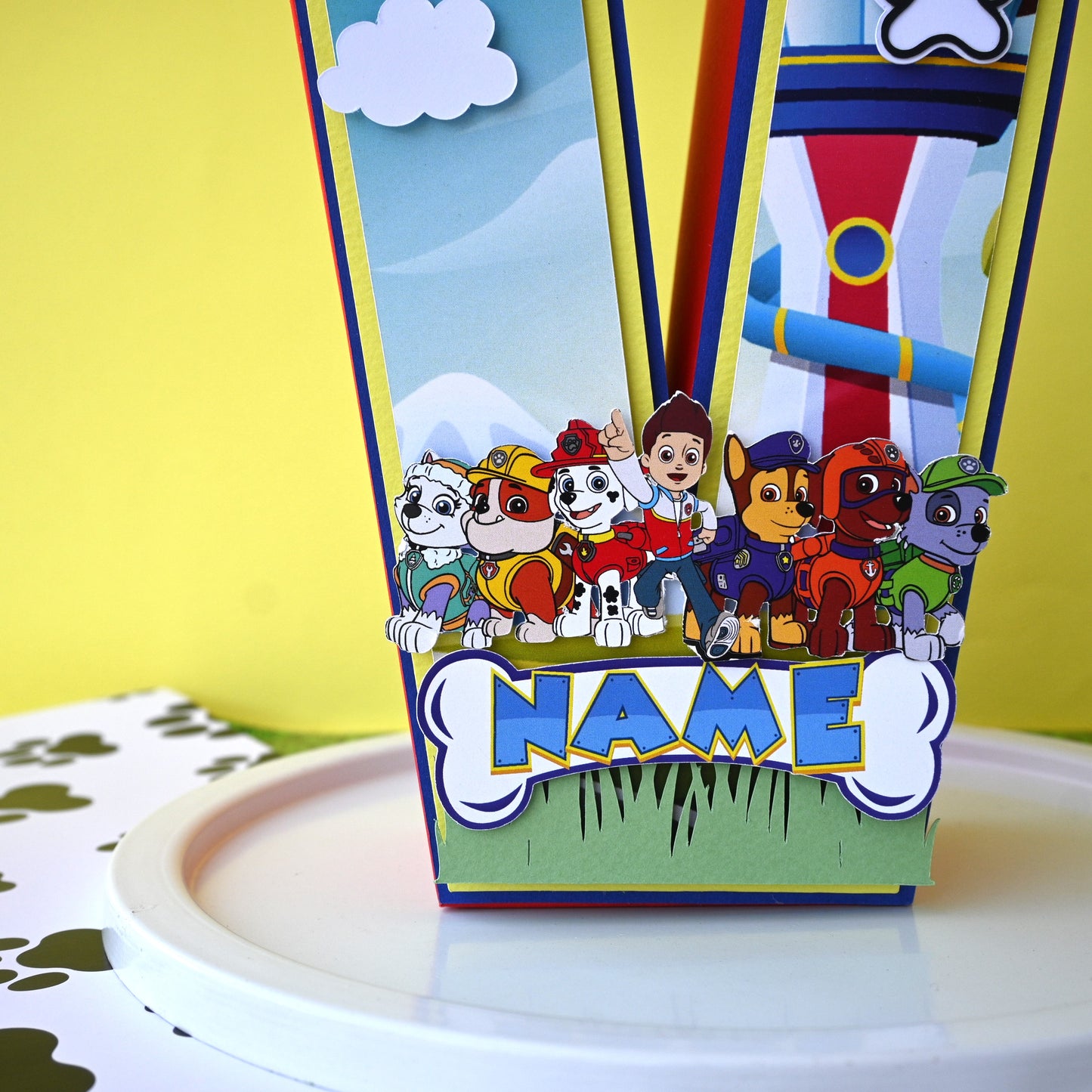 Paw Patrol 3D Letter Birthday Decoration - Customizable with Name or Age