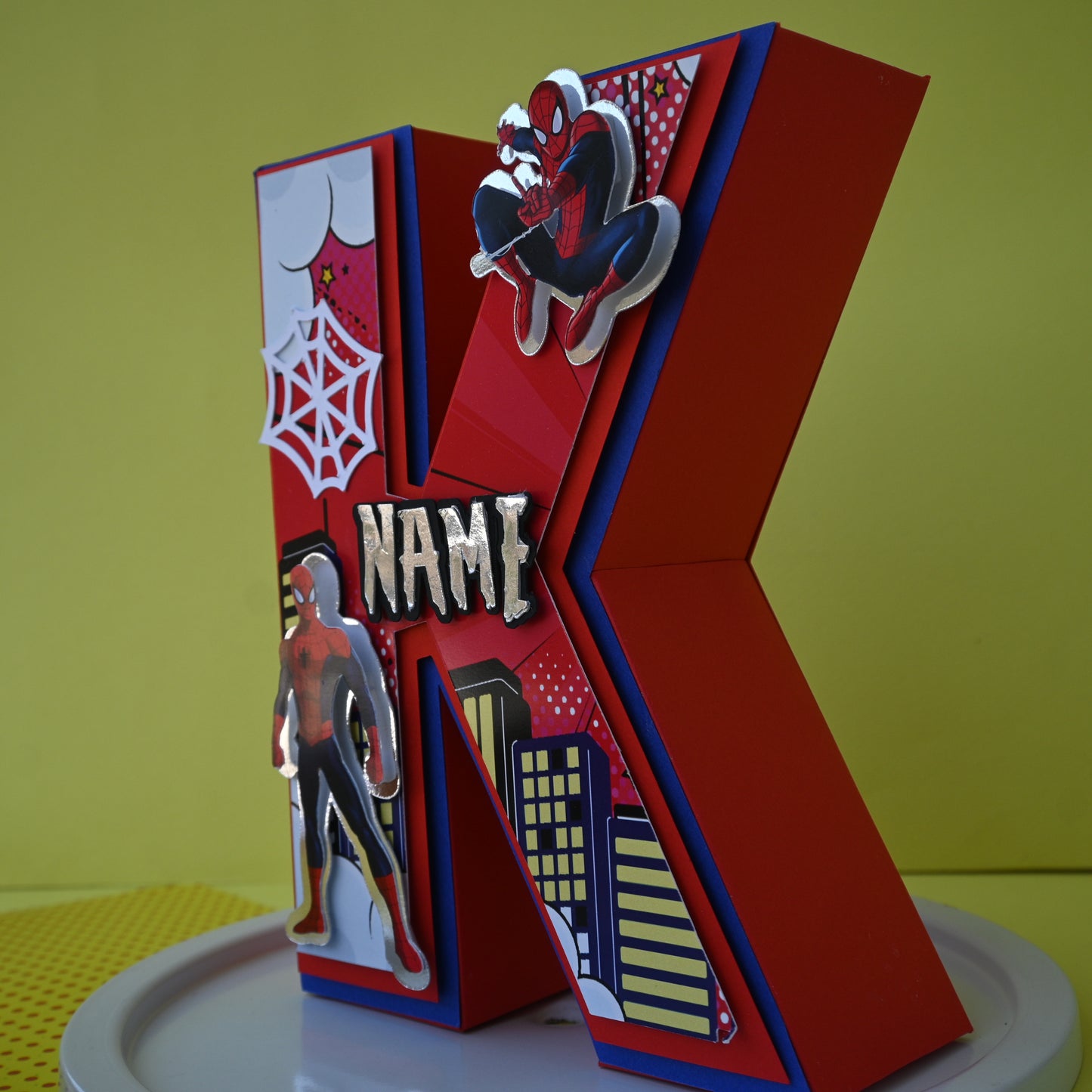 Spider-Man 3D Letter Birthday Decoration - Customizable with Name or Age