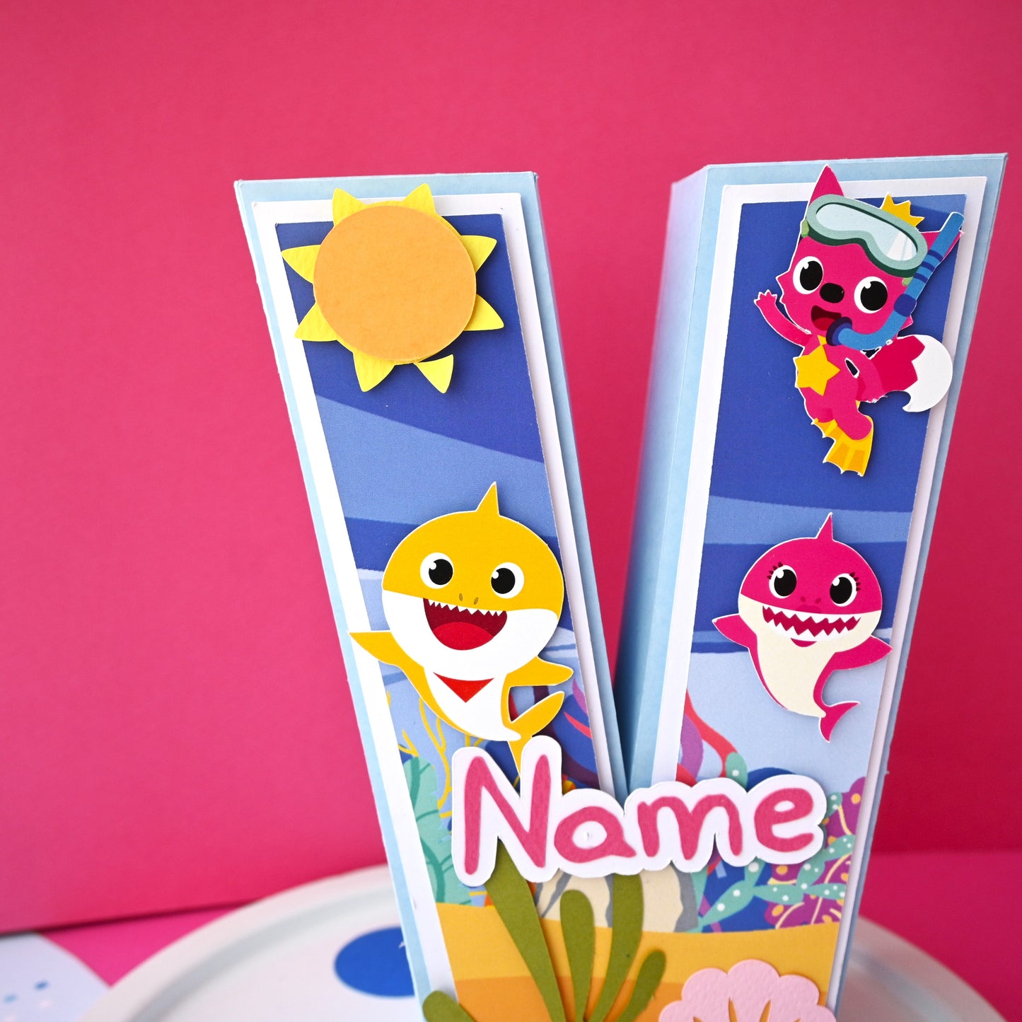 Baby Shark 3D Letter - Personalized Birthday Decoration