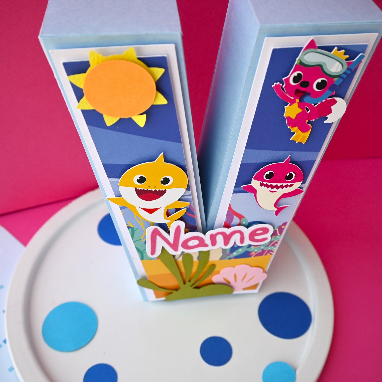 Baby Shark 3D Letter - Personalized Birthday Decoration