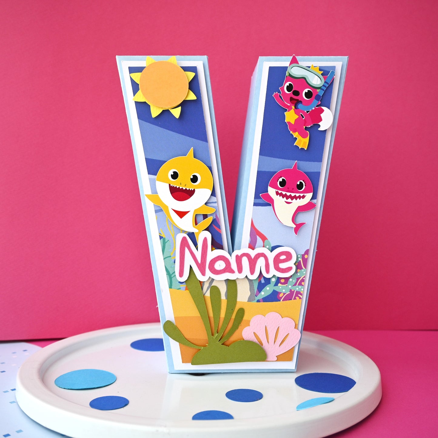 Baby Shark 3D Letter - Personalized Birthday Decoration