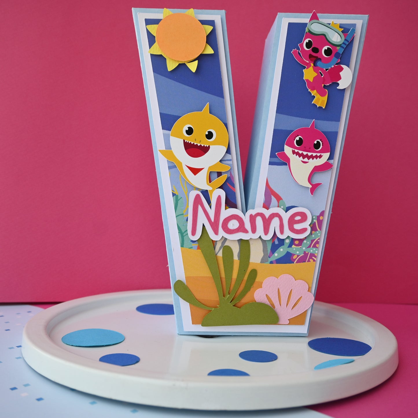 Baby Shark 3D Letter - Personalized Birthday Decoration