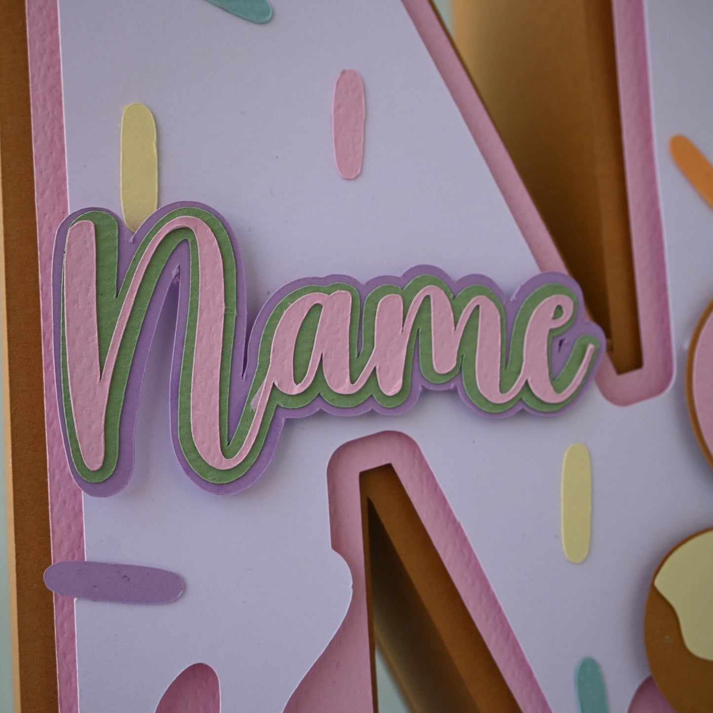 Donut 3D Letter Birthday Decoration - Customizable with Name or Age