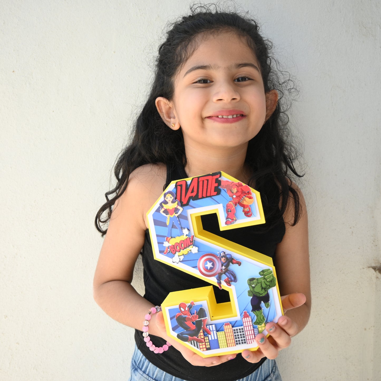 Superhero 3D Letter Birthday Decoration - Customizable Name