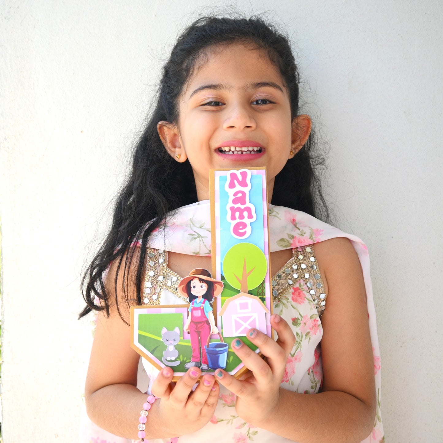 Farm Theme Girl 3D Letter Birthday Decoration - Customizable with Name or Age