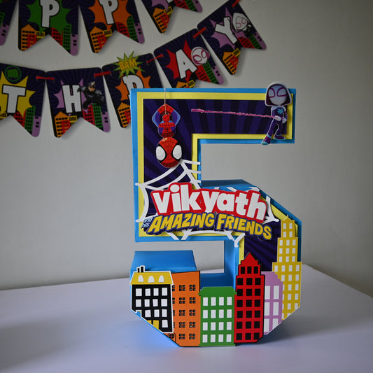 Spidey 3D Letter Birthday Decoration - Customizable Name