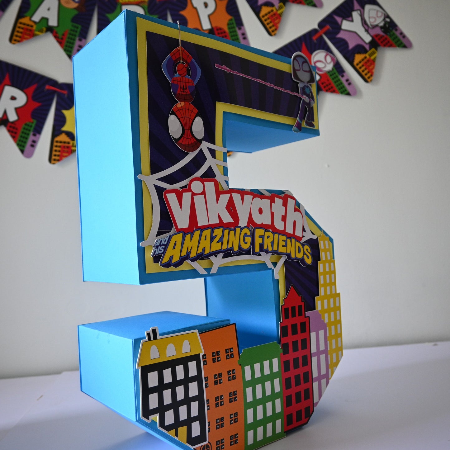 Spidey 3D Letter Birthday Decoration - Customizable Name