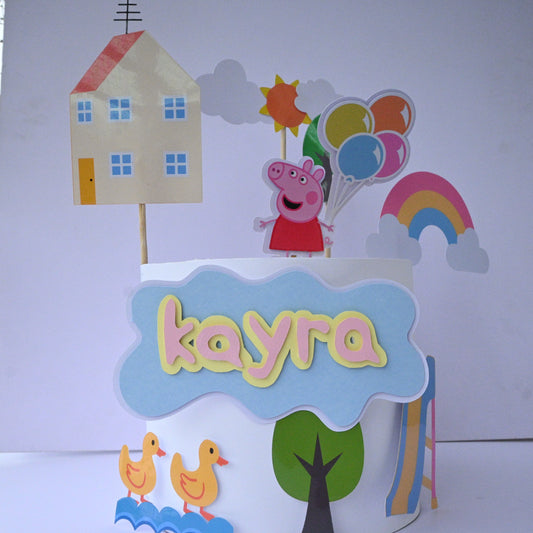 Peppa Pig Cake Topper - Customizable with Name