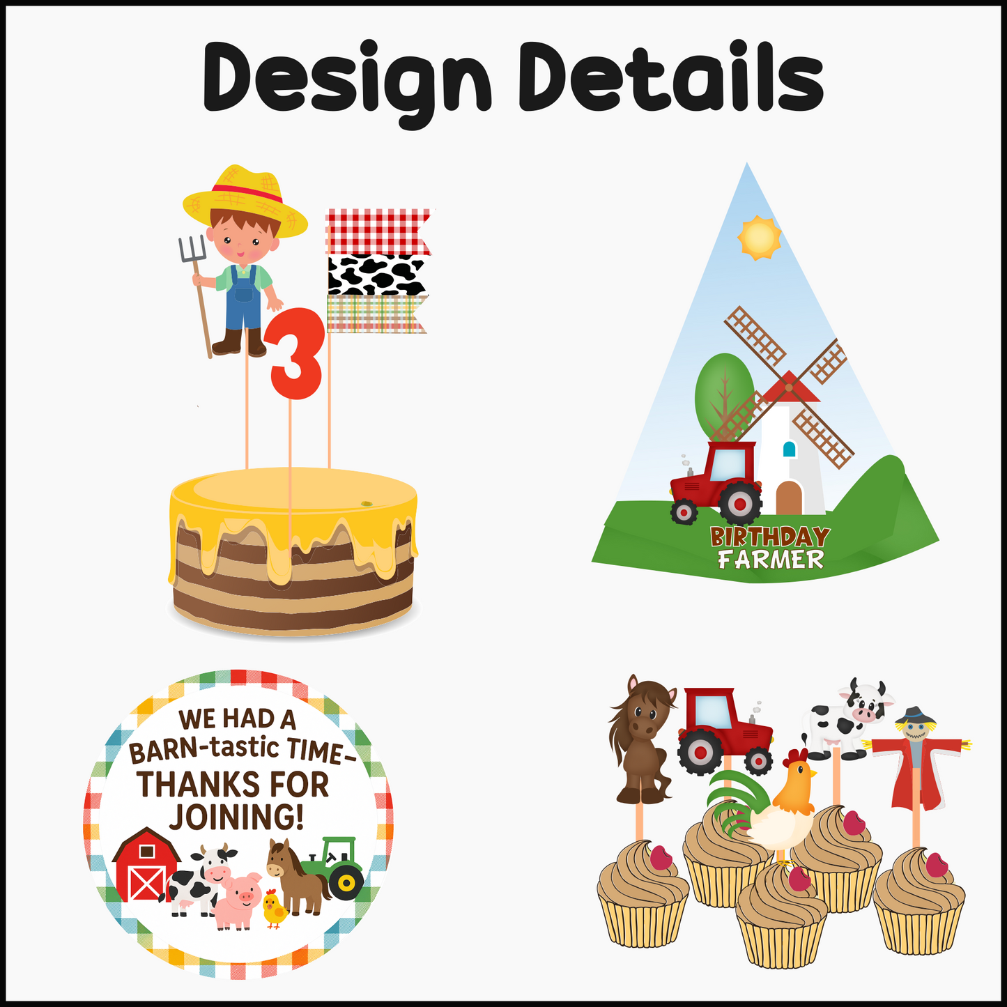 Farm Theme Birthday Party Pack for Boys
