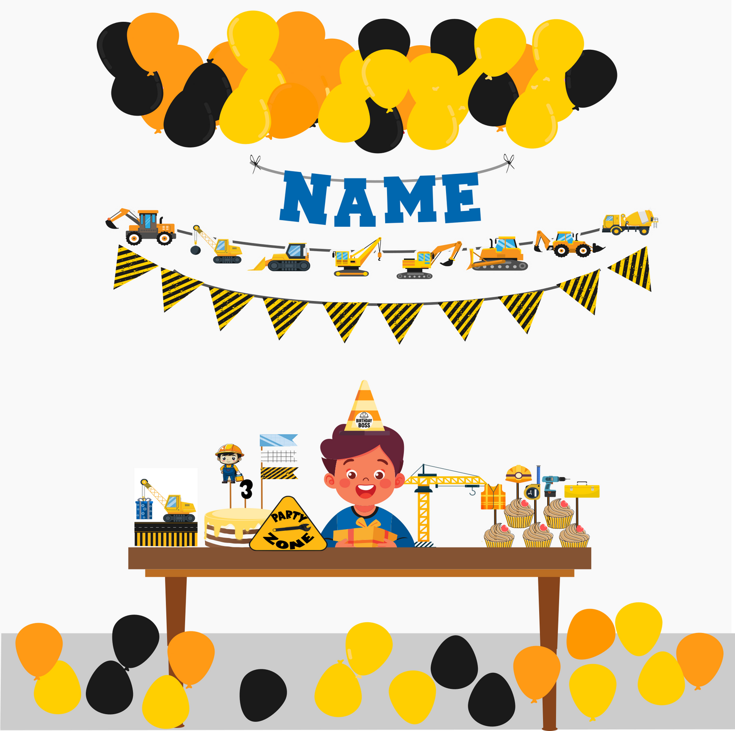 Construction Theme Birthday Party Pack