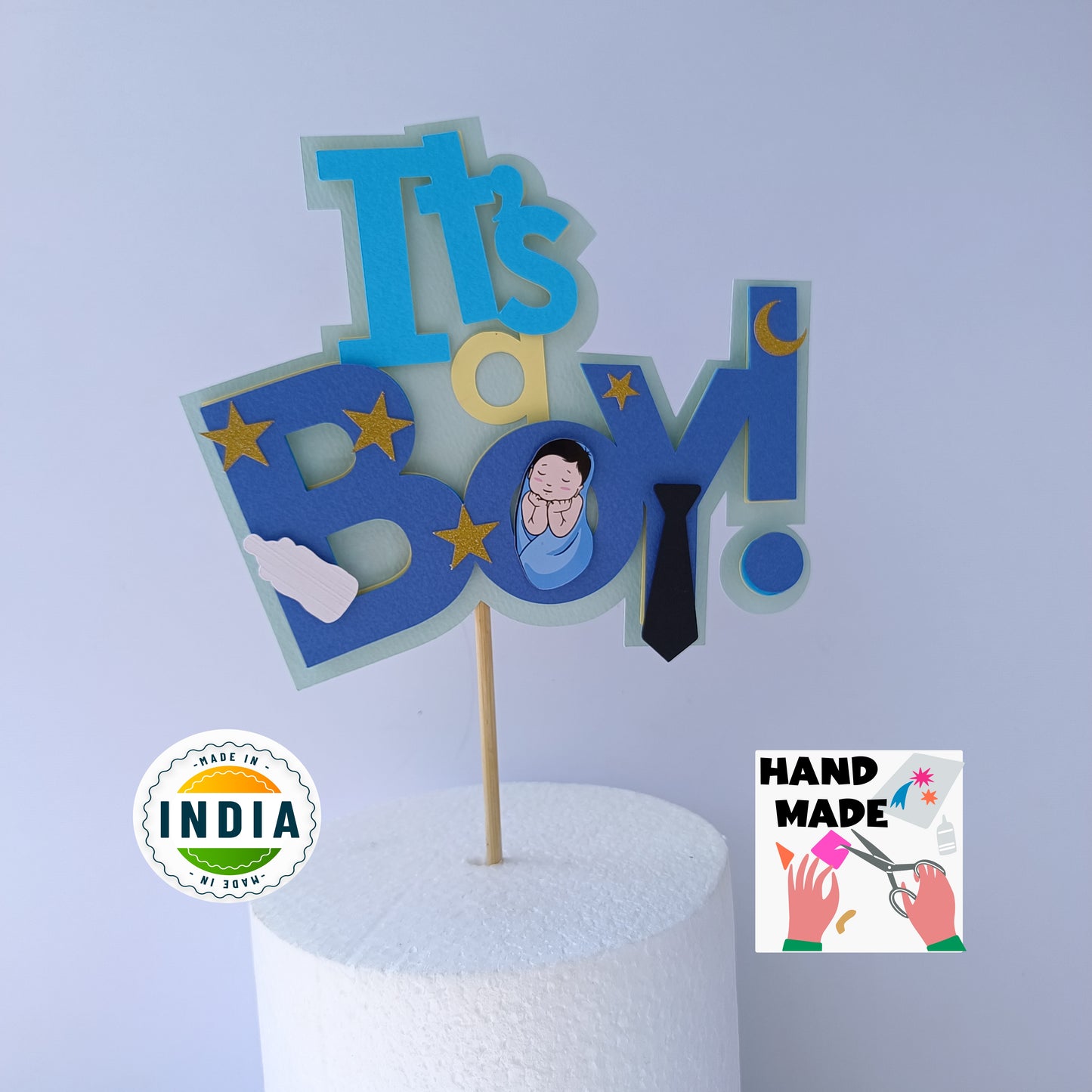 It's a Boy Cake Topper - Baby Shower & Birthday Decoration