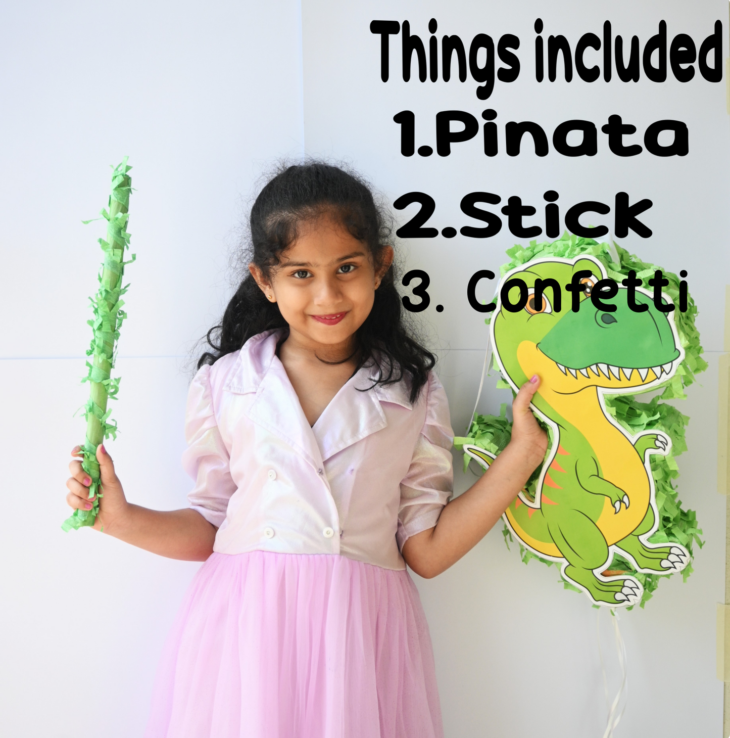 Dinosaur Pull-String Piñata - Semi-Handcrafted Party Decoration