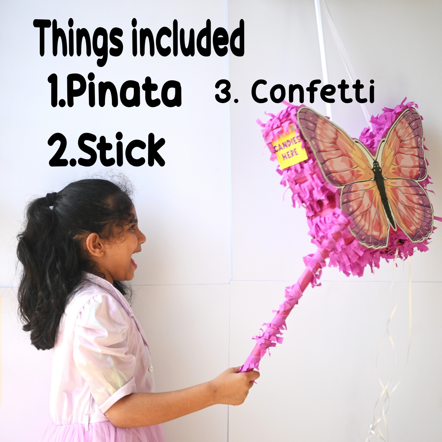 Butterfly Pull-String Piñata - Semi-Handcrafted Party Decoration