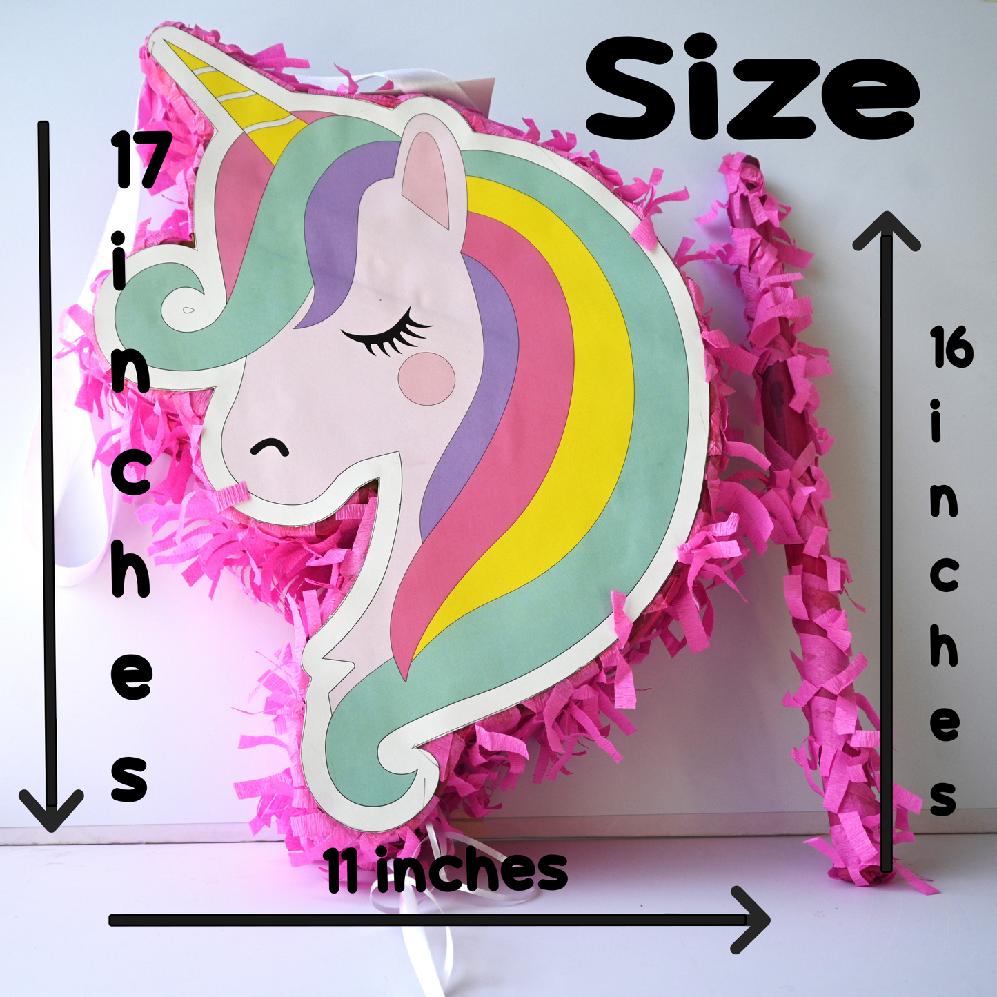 Unicorn Pull-String Piñata - Semi-Handcrafted Party Decoration