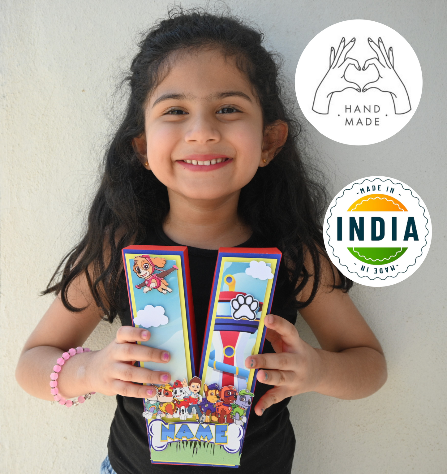 Paw Patrol 3D Letter Birthday Decoration - Customizable with Name or Age