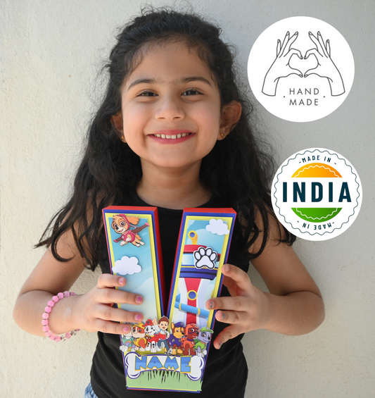 Paw Patrol 3D Letter Birthday Decoration - Customizable with Name or Age