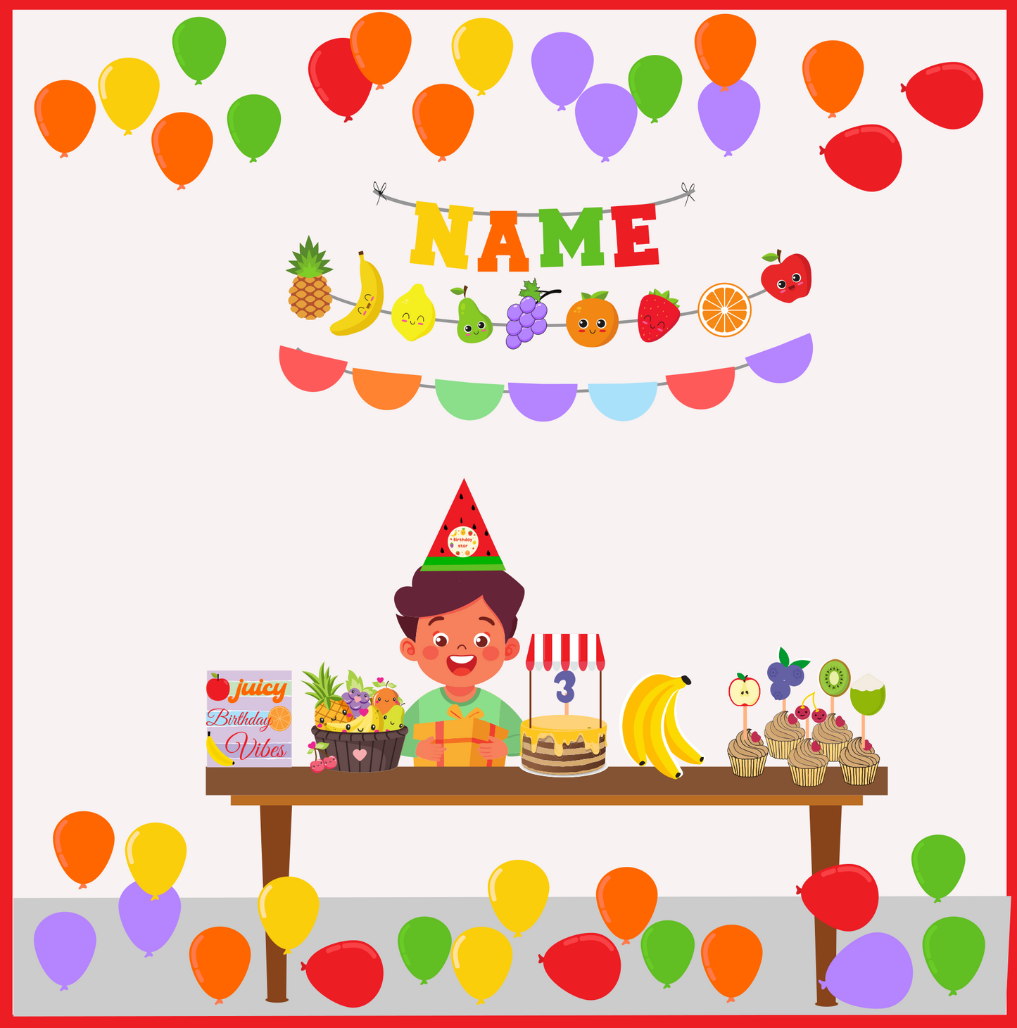 "Fruit Theme Birthday Party Pack"