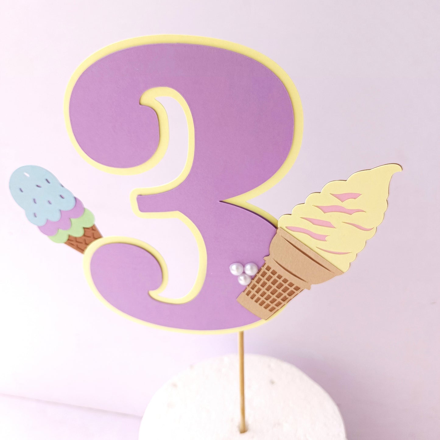 Ice Cream Cake Topper - Customizable with Name and Age