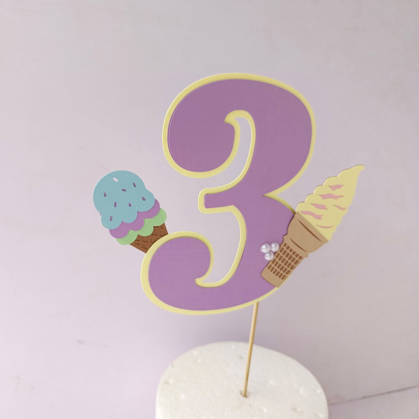 Ice Cream Cake Topper - Customizable with Name and Age