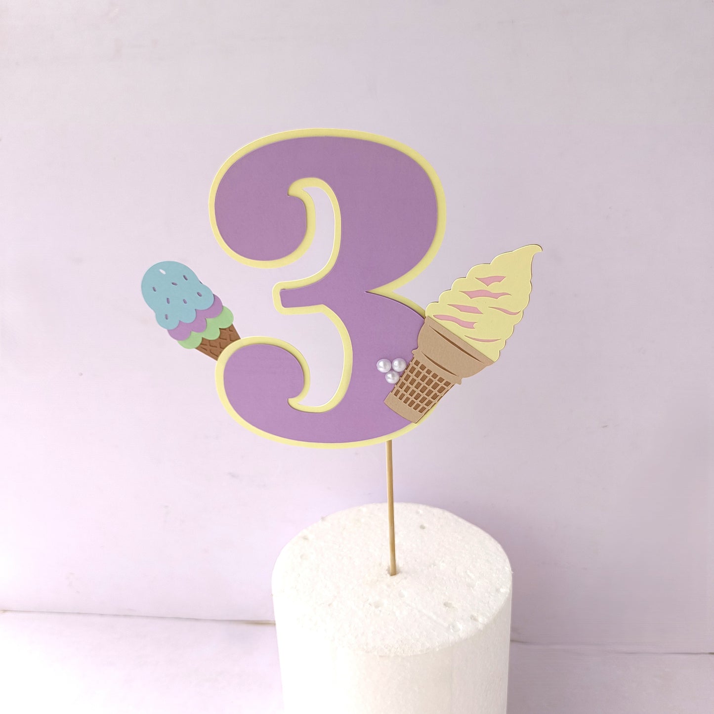 Ice Cream Cake Topper - Customizable with Name and Age