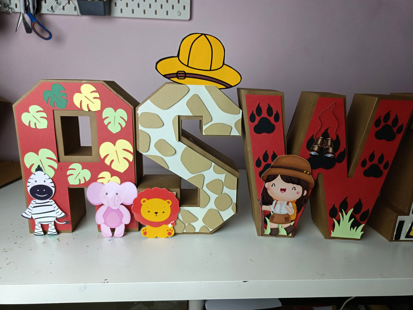 Jungle 3D Letter Birthday Decoration - Customizable with Name or Age