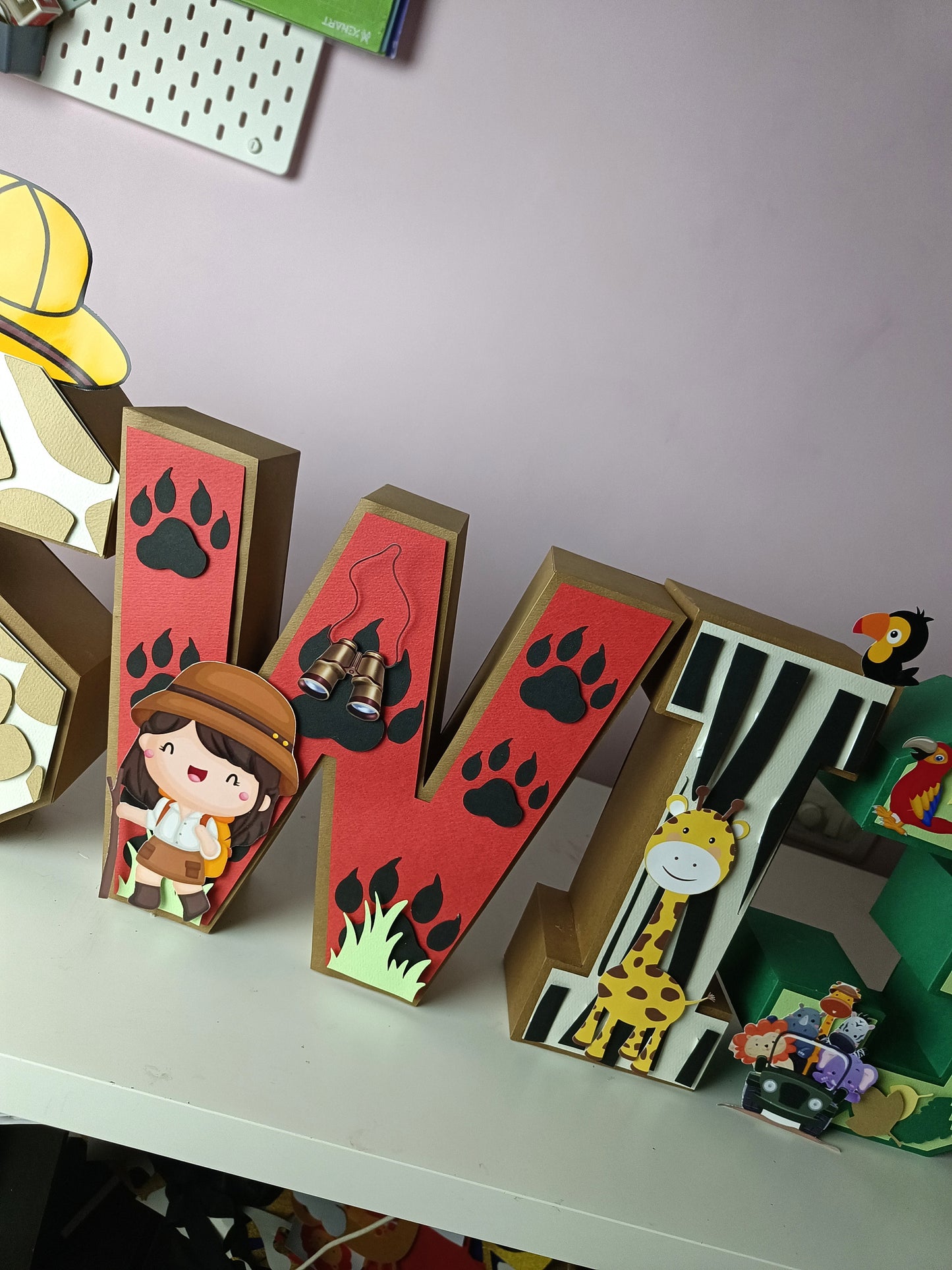 Jungle 3D Letter Birthday Decoration - Customizable with Name or Age