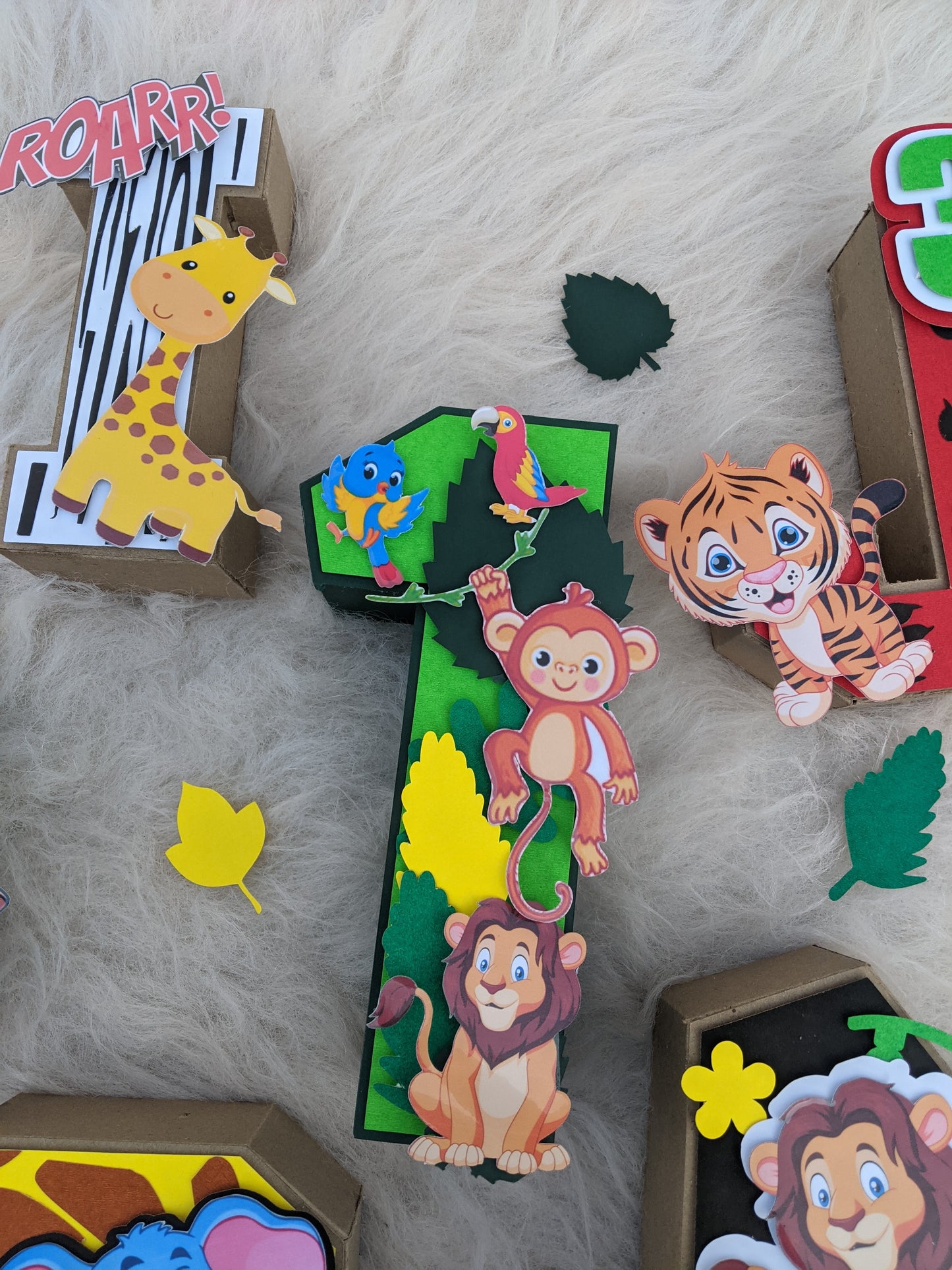 Jungle 3D Letter Birthday Decoration - Customizable with Name or Age