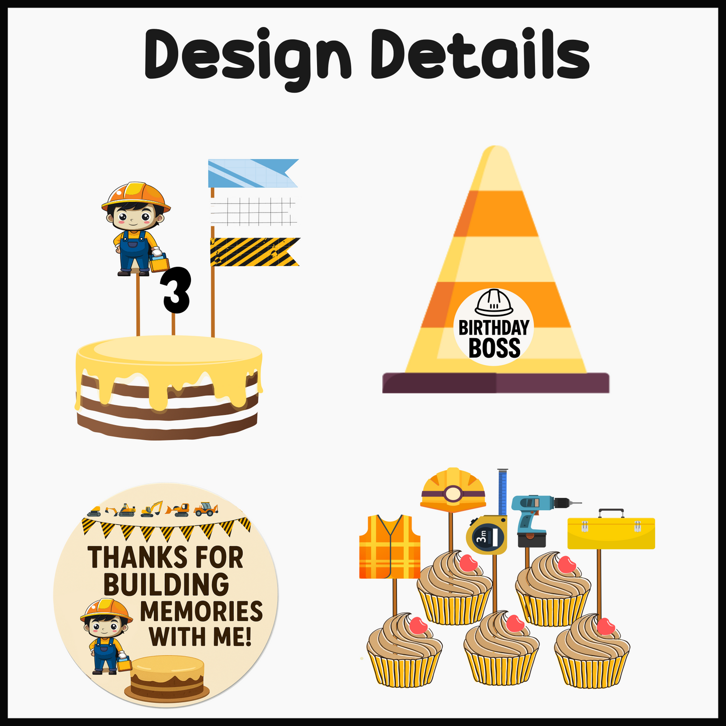 Construction Theme Birthday Party Pack